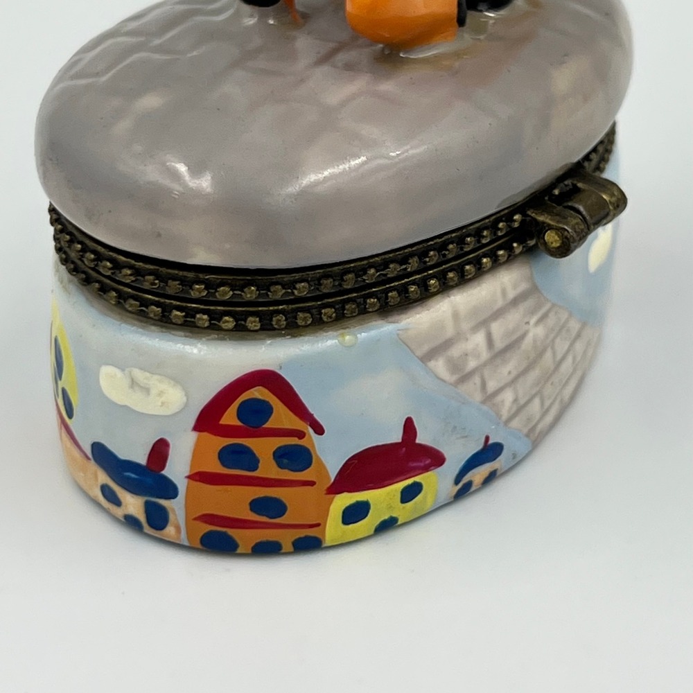 Vintage Uncle Sam Ceramic Trinket Box Americana Patriotic Jewelry Box Horse - Picture 11 of 11